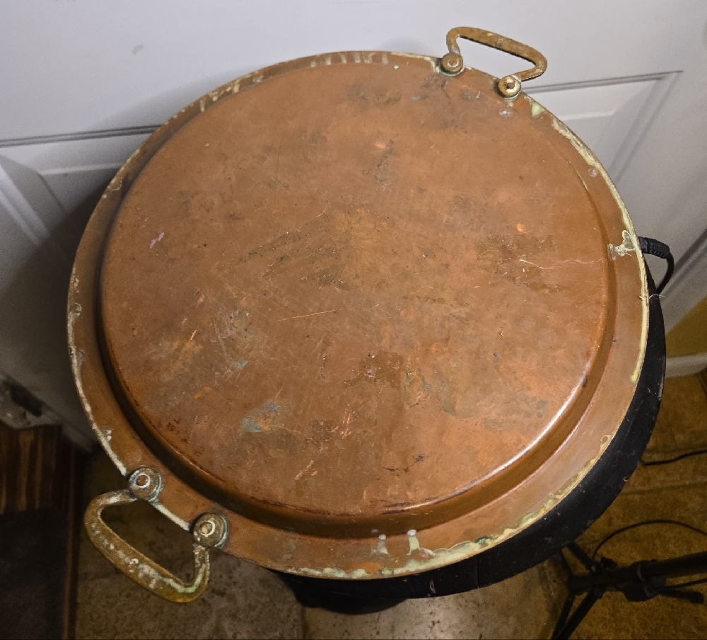 Joseph Heinrichs Paris New York Pure Copper Chafing Dish with Lid And Platter - Picture 10 of 16